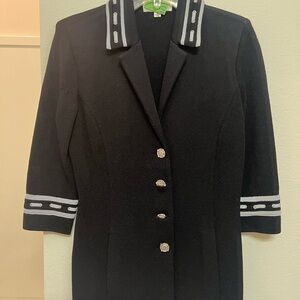 St. John Black Blazer with Silver Details